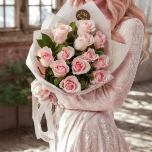 12PinkRosesBouquet-1748863337178 12 Pink Roses Bouquet